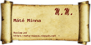Máté Minna névjegykártya
